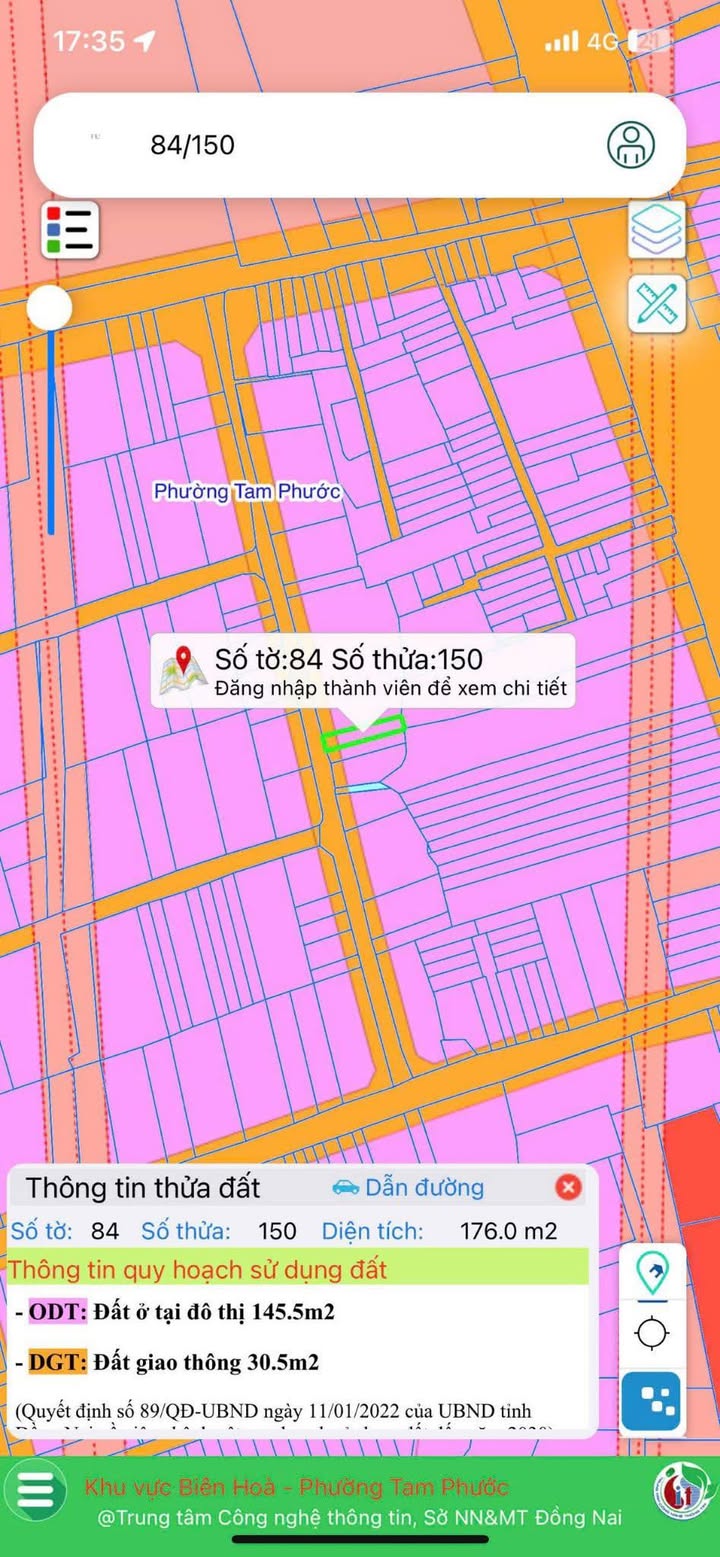 Lô đất 177m² phường Tam Phước, Biên Hòa giá 2 tỷ - Đầu tư sinh lời ngay!