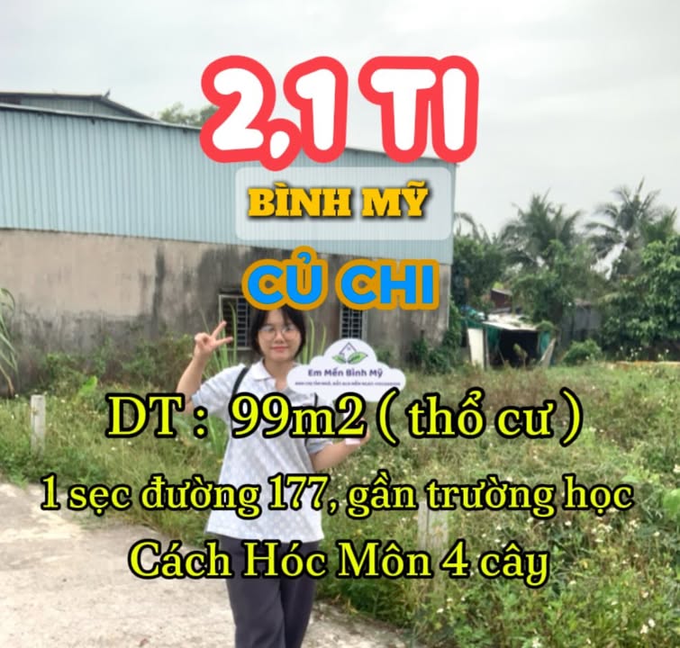 Đất thổ cư Bình Mỹ, Củ Chi 100m² giá 2.1 tỷ - Đầu tư tương lai sinh lời!