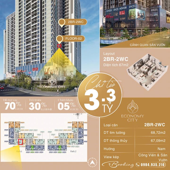 Căn hộ 2PN Như Quỳnh 67m² giá 3,3 tỷ - Sẵn sàng vào ở ngay!