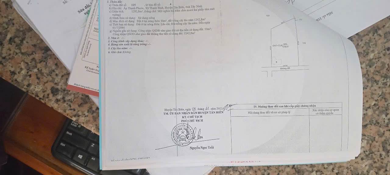 Đất thổ cư Tân Biên 1421m² giá 450 triệu - Khu dân cư đông đúc!