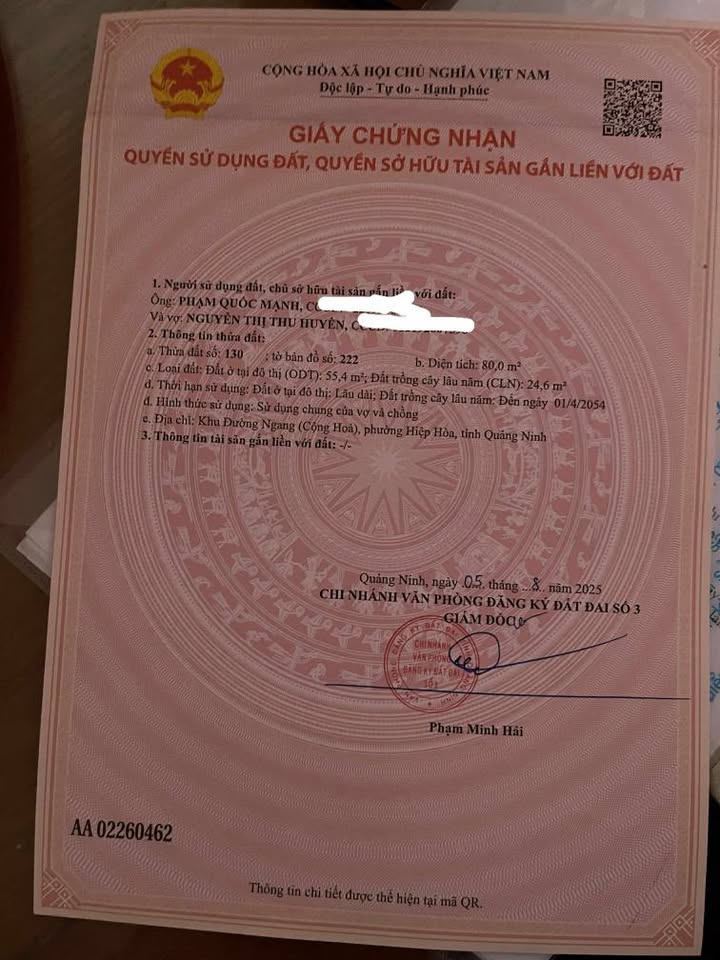Đất nền Hiệp Hòa, Quảng Yên 80m² giá 700 triệu - Sổ hồng chính chủ, đầu tư tiềm năng!
