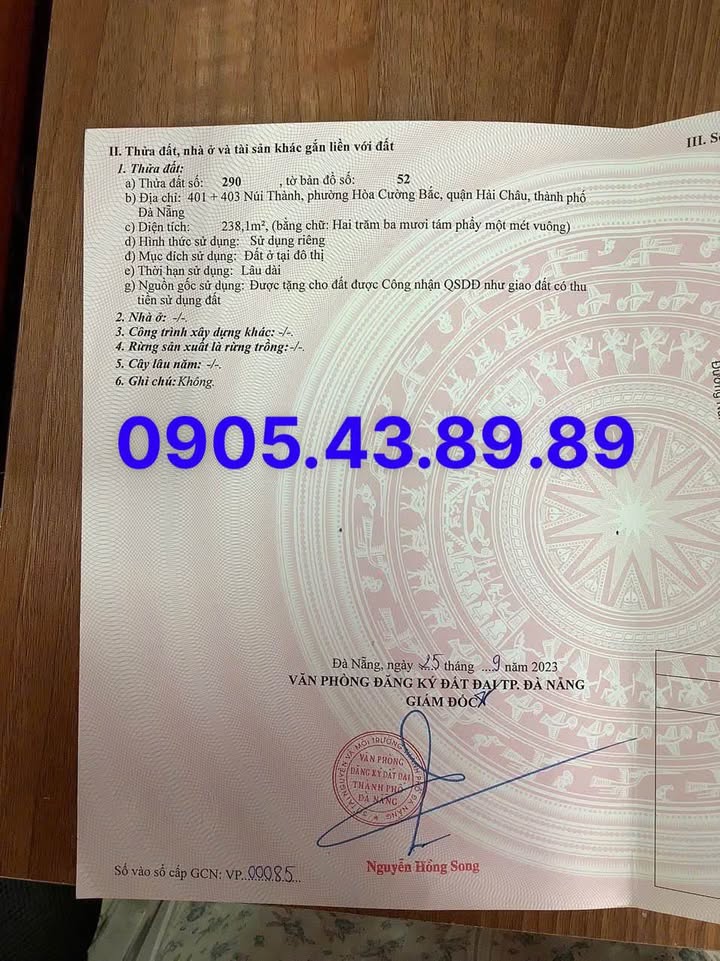 Lô đất mặt tiền Núi Thành 238m² giá 30 tỷ - Kinh doanh sầm uất ngay trung tâm!