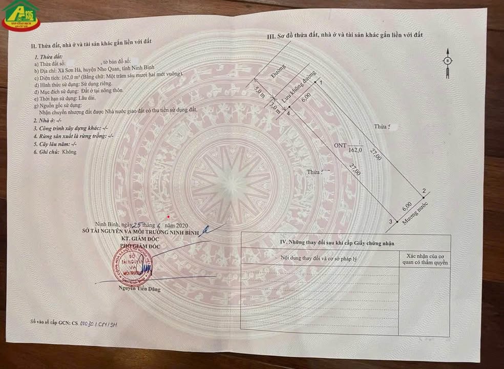 Đất nền liền kề xã Sơn Hà, Nho Quan 162m² - Giá 1 tỷ, vị trí đắc địa!