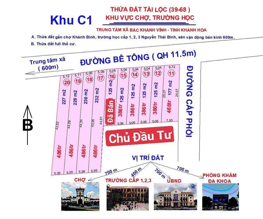 Đất thổ cư Bắc Khánh Vĩnh 150m² giá 386 triệu - Vị trí đắc địa gần trung tâm!