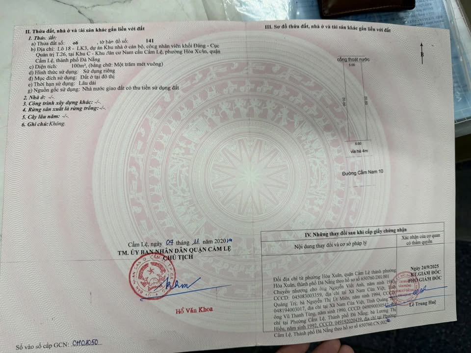 Nhà riêng Số 06 Cẩm Nam 10, Hòa Xuân, Đà Nẵng 100m² giá 4.85 tỷ - Vị trí đẹp, an ninh tốt!