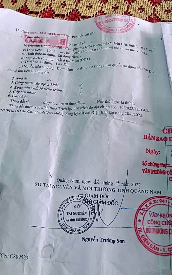 Nhà và đất tại Điện Ngọc 190m² giá 3 tỷ - Cơ hội đầu tư hấp dẫn!