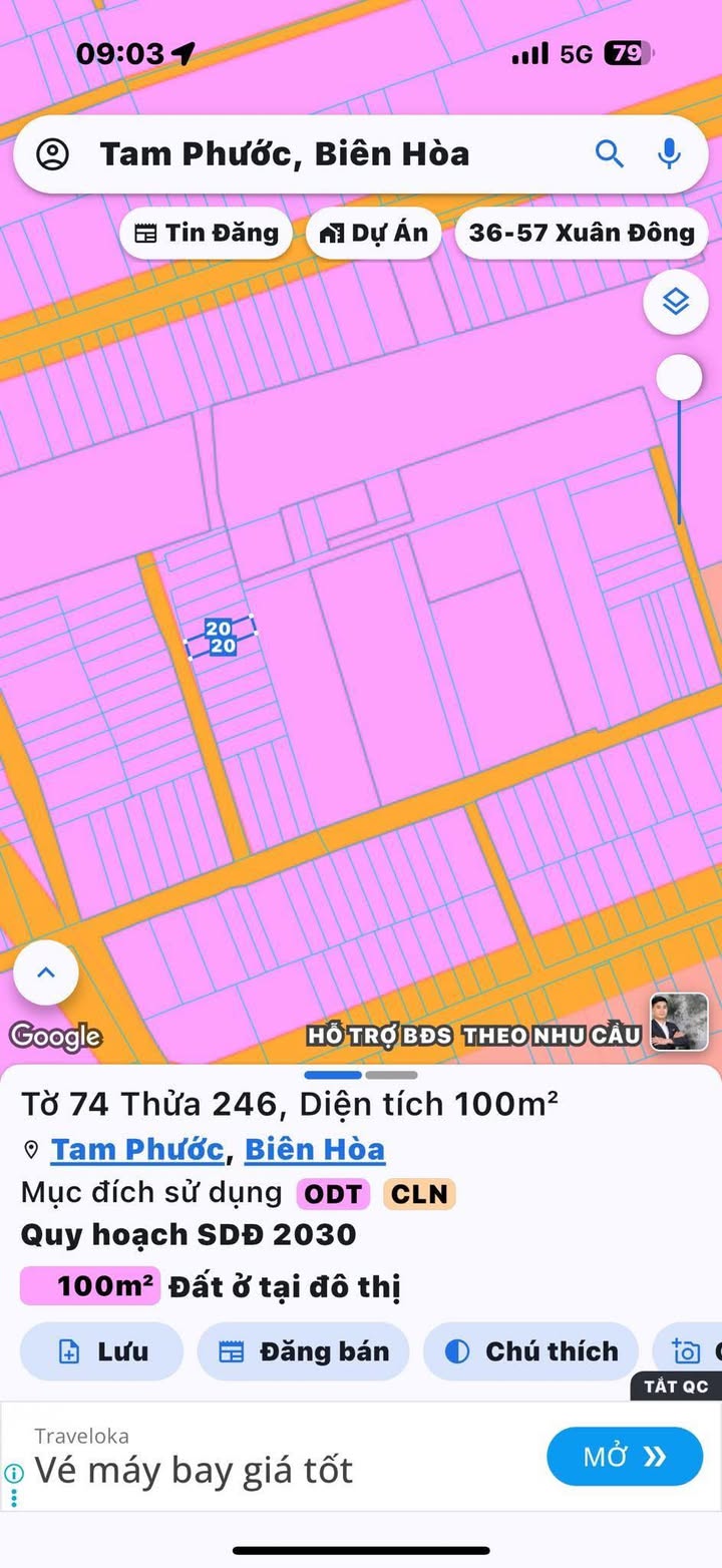 Đất thổ cư Tam Phước, Biên Hòa 102.5m² giá 1.38 tỷ - Khu dân cư đông đúc!