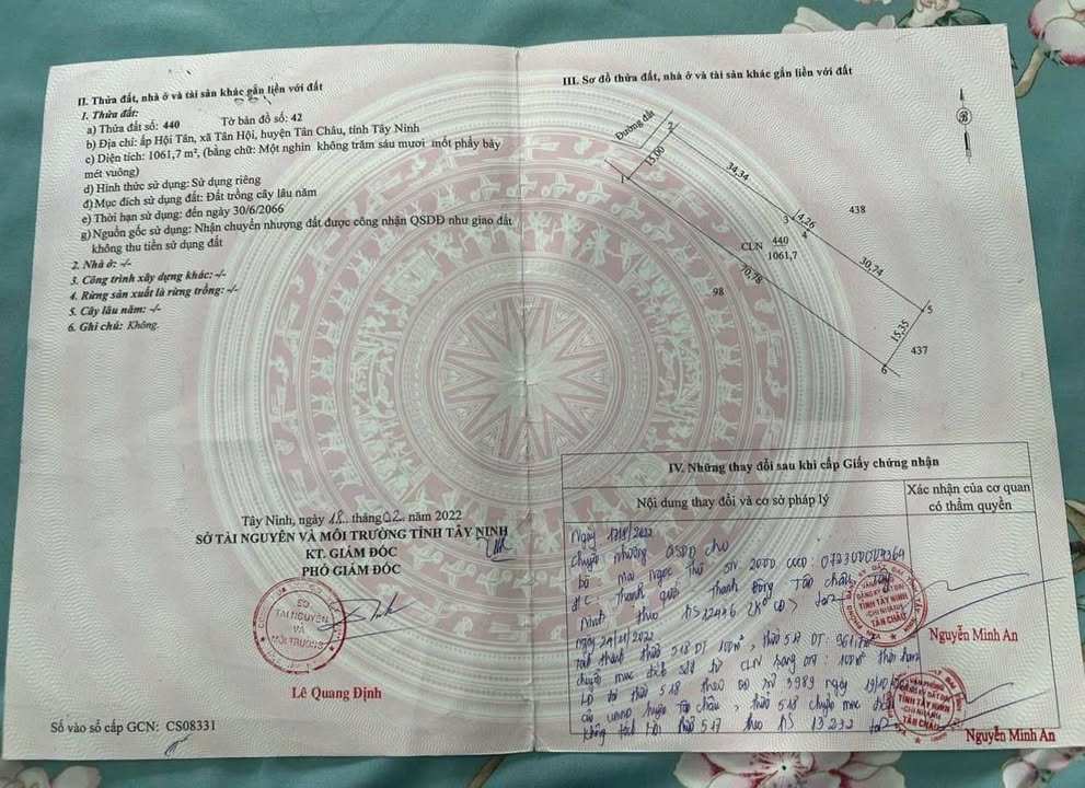 Đất nền Tân Châu, Tây Ninh 1061m² giá 650 triệu - Cơ hội đầu tư hấp dẫn!