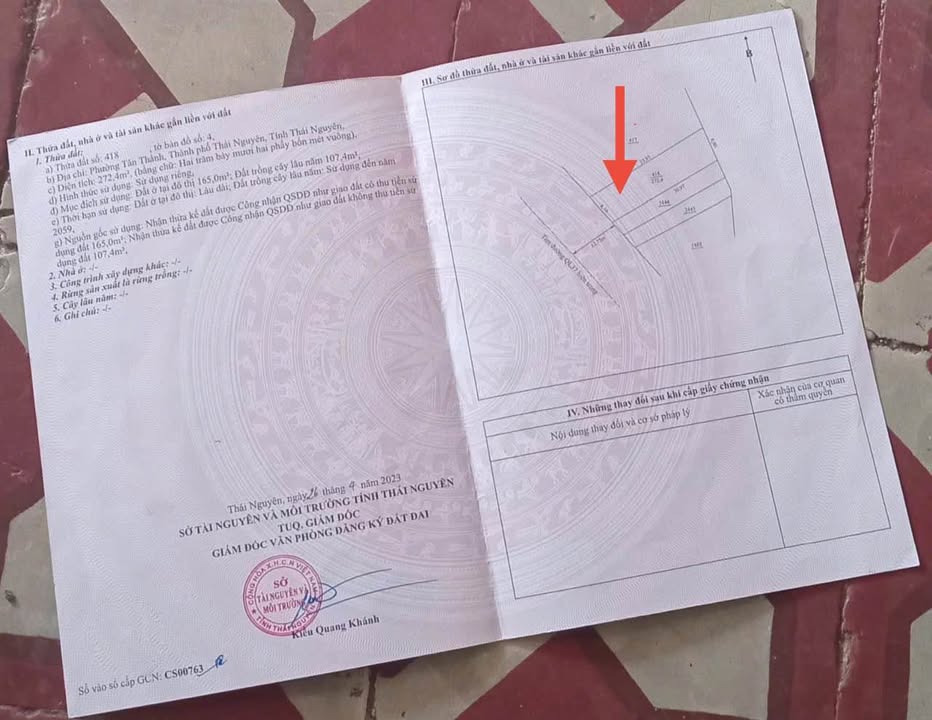 Đất thổ cư 272,4m² tại Phường Tân Thành, Thái Nguyên - Mặt tiền rộng, vị trí đẹp!