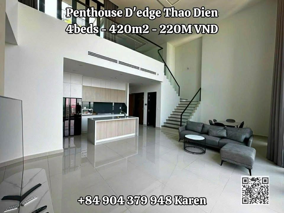 Penthouse D'Edge Thảo Điền 420m² giá 220 triệu - Không gian sống đẳng cấp!