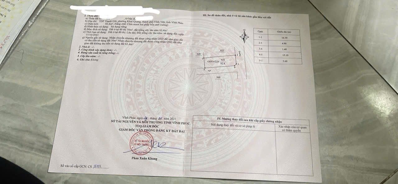 Nhà cấp 4 Khai Quang Vĩnh Yên 92.4m² giá 3.3 tỷ - Đầu tư sinh lời tuyệt vời!