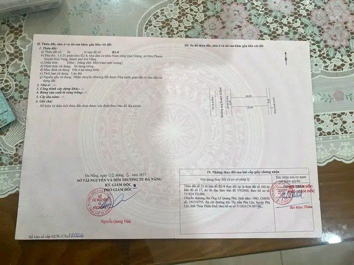 Đất nền Hòa Phước 100m² giá 3.3 tỷ - Chính chủ bán gấp!