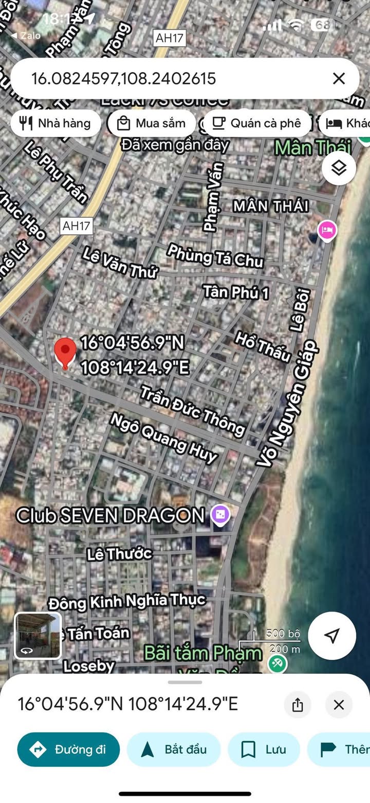 Đất nền mặt tiền kiệt ô tô Vương Thừa Vũ 133.7m² giá 13.37 tỷ - Cách biển chỉ vài bước chân!