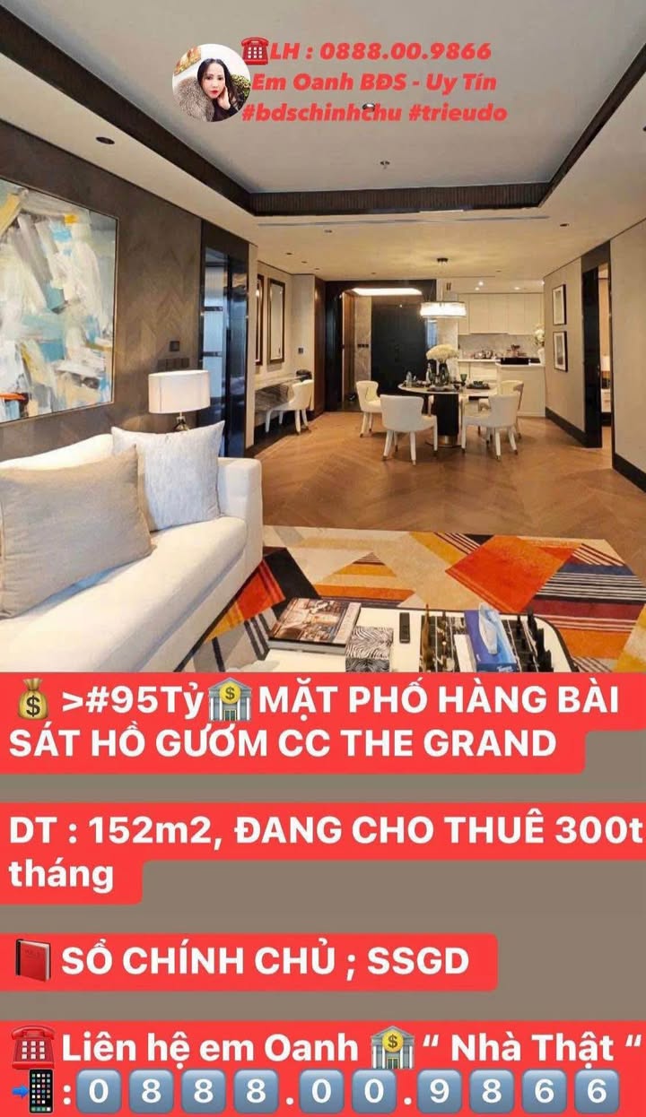 Mặt phố Hàng Bài, quận Hoàn Kiếm 152m² giá 95 tỷ - Đang cho thuê 300 triệu/tháng!
