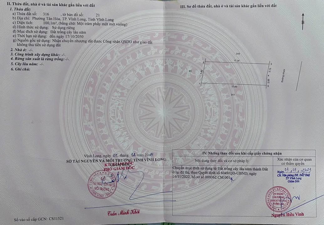 Đất nền thổ cư Vĩnh Long 100,1m² giá 700 triệu - Cơ hội đầu tư tuyệt vời!