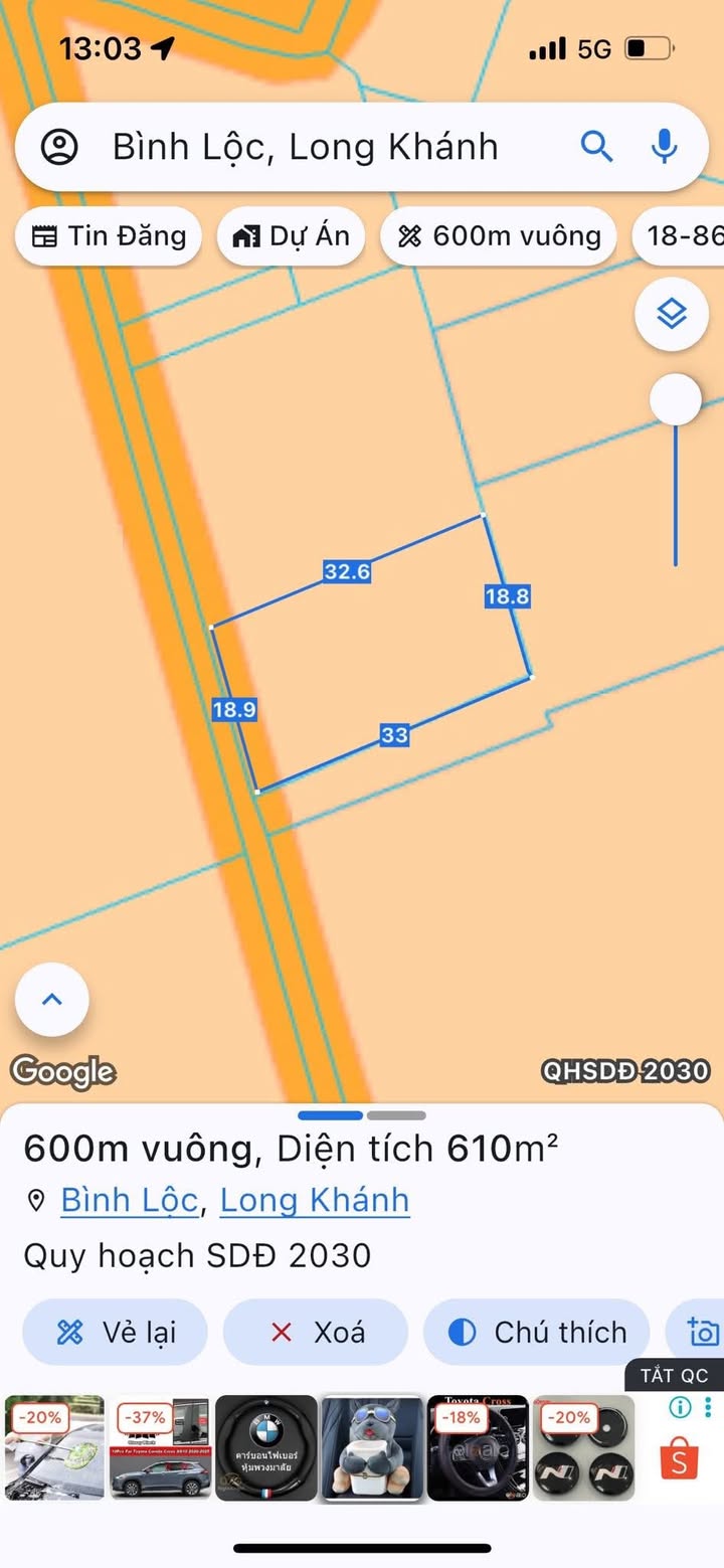 Đất nền Bình Lộc Long Khánh 600m² giá chỉ 2 tỷ - Cơ hội đầu tư tuyệt vời!