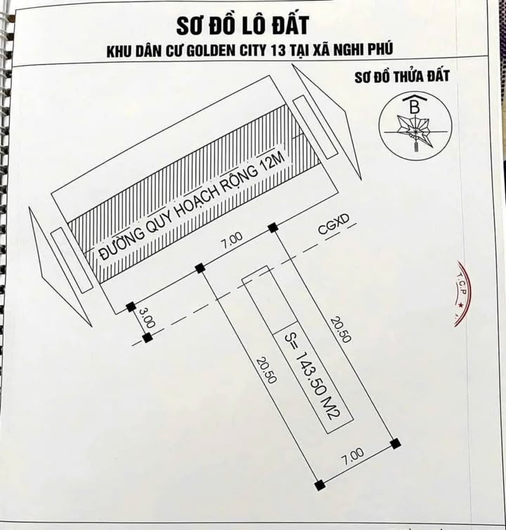Đất nền Golden City 6, Nghi Phú 143m² giá 7.175 tỷ - Vị trí trung tâm tiện lợi!
