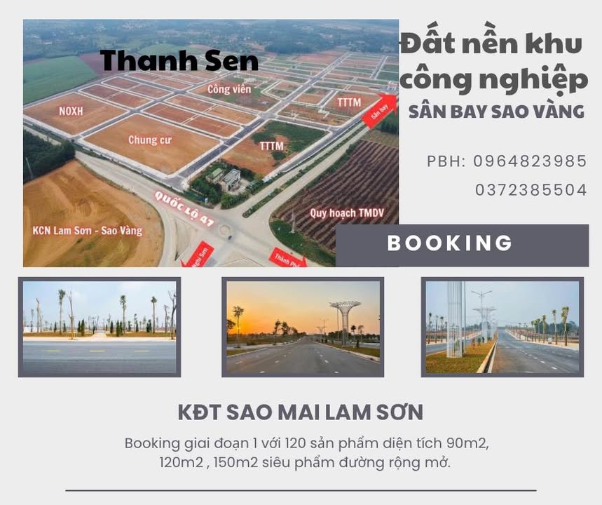 Đất nền dự án KDT Sao Mai Lam Sơn Sao Vàng 90m² - Cơ hội đầu tư hấp dẫn!