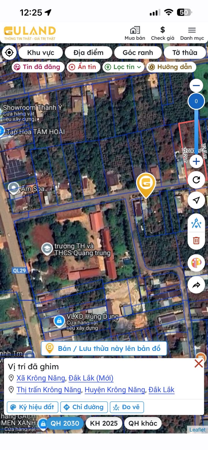 Đất thổ cư 322m² tại Thị Trấn Krông Năng - Giá chỉ 1 tỷ, cơ hội đầu tư hấp dẫn!