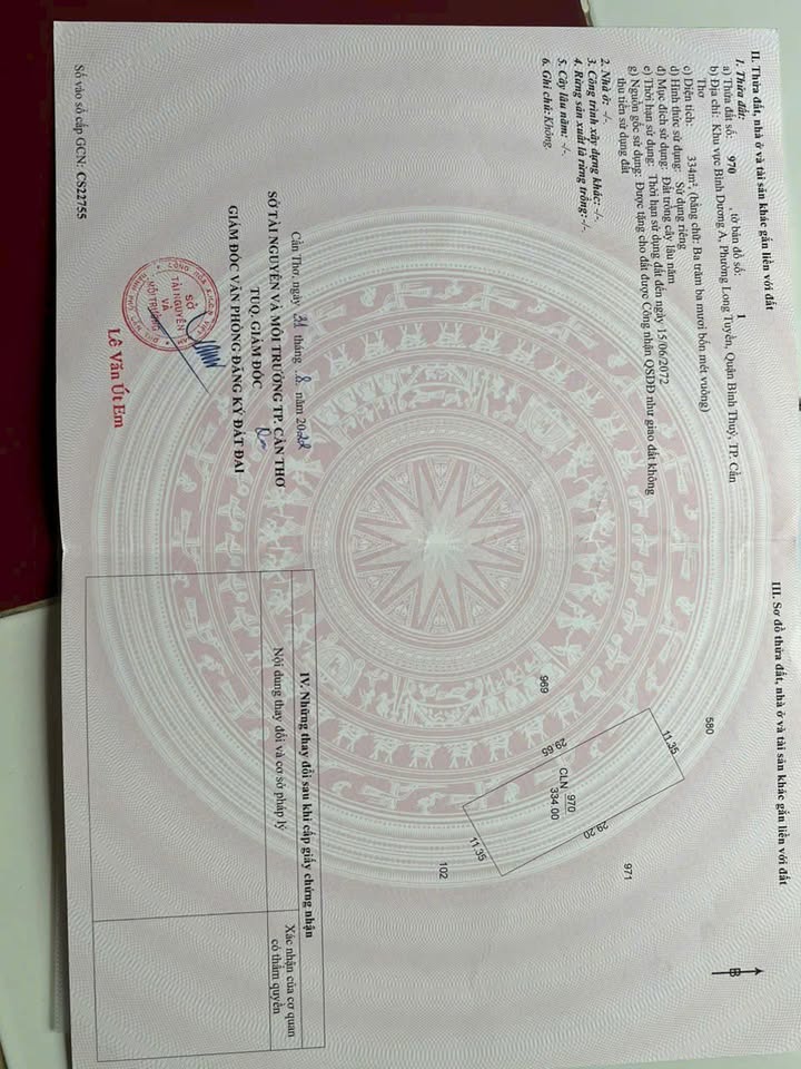 Đất nền tại Long Tuyền, Bình Thủy 334m² giá chỉ 290 triệu - Cơ hội đầu tư hiếm có!