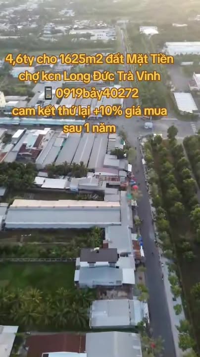 Đất mặt tiền chợ KCN Long Đức 1625m² giá chỉ 4.6 tỷ - Cơ hội đầu tư sinh lời!