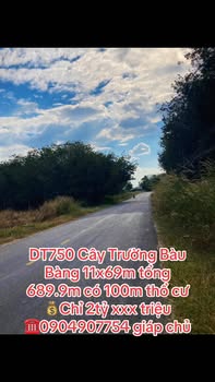 Đất nền Bàu Bàng 689.9m² giá 2 tỷ - Sổ đỏ chính chủ, thổ cư 100m!