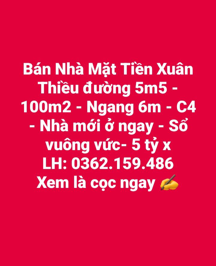 Nhà mặt tiền Xuân Thiều Liên Chiểu Đà Nẵng 100m² giá 5 tỷ - Sổ hồng chính chủ, mới ở ngay!
