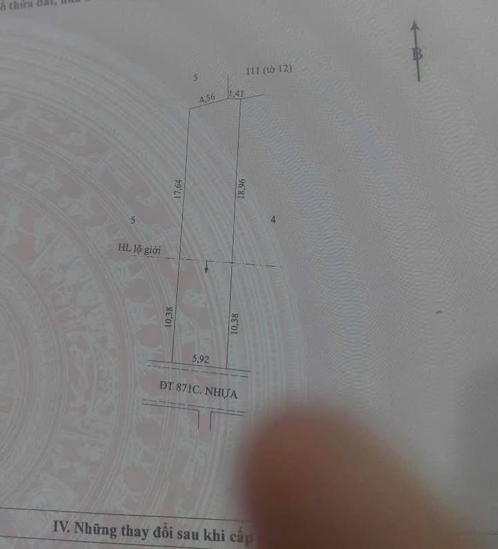 Đất thổ cư 168m² mặt tiền đường ĐT871C Nguyễn Thìn - Giá tốt, sổ hồng riêng!