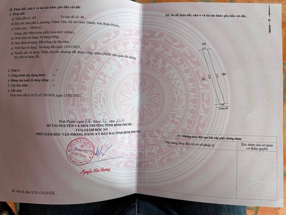 Đất nền Trừ Văn Thố, Bàu Bàng 500m² giá 430 triệu - Cơ hội đầu tư sinh lời!