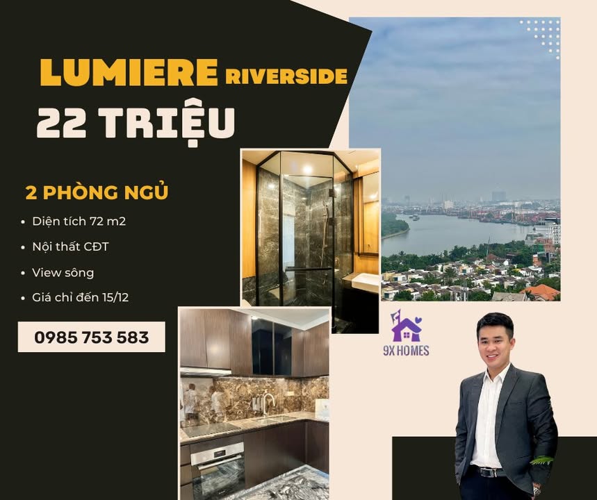 Căn hộ Lumiere Riverside Quận 2 2PN - Giá cho thuê tốt nhất thị trường!