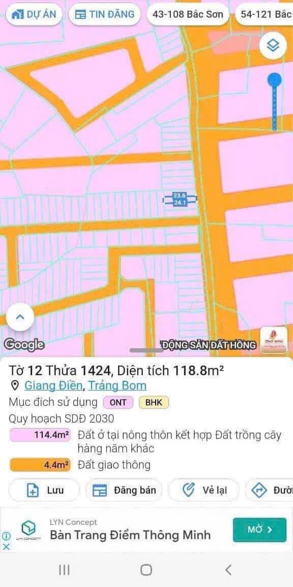 Đất thổ cư mặt tiền đường nhựa xã Giang Điền 118m² giá chỉ 920 triệu - Cơ hội đầu tư tuyệt vời!