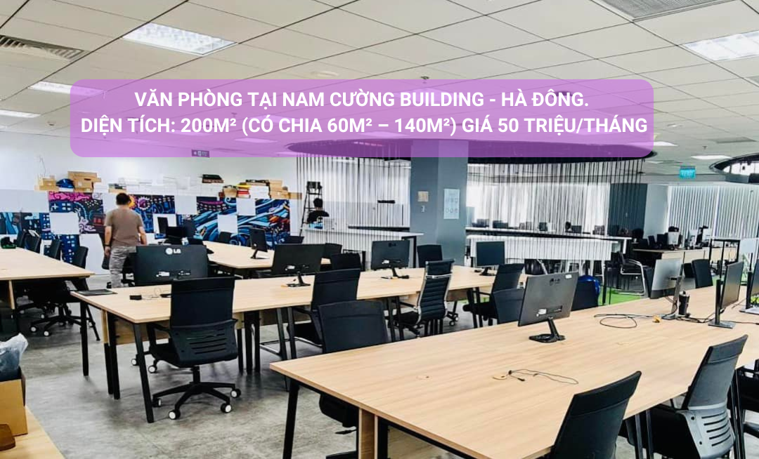 Văn phòng cho thuê tại La Khê, Hà Đông 200m² giá 50 triệu - Vị trí đắc địa, tiện nghi hiện đại!