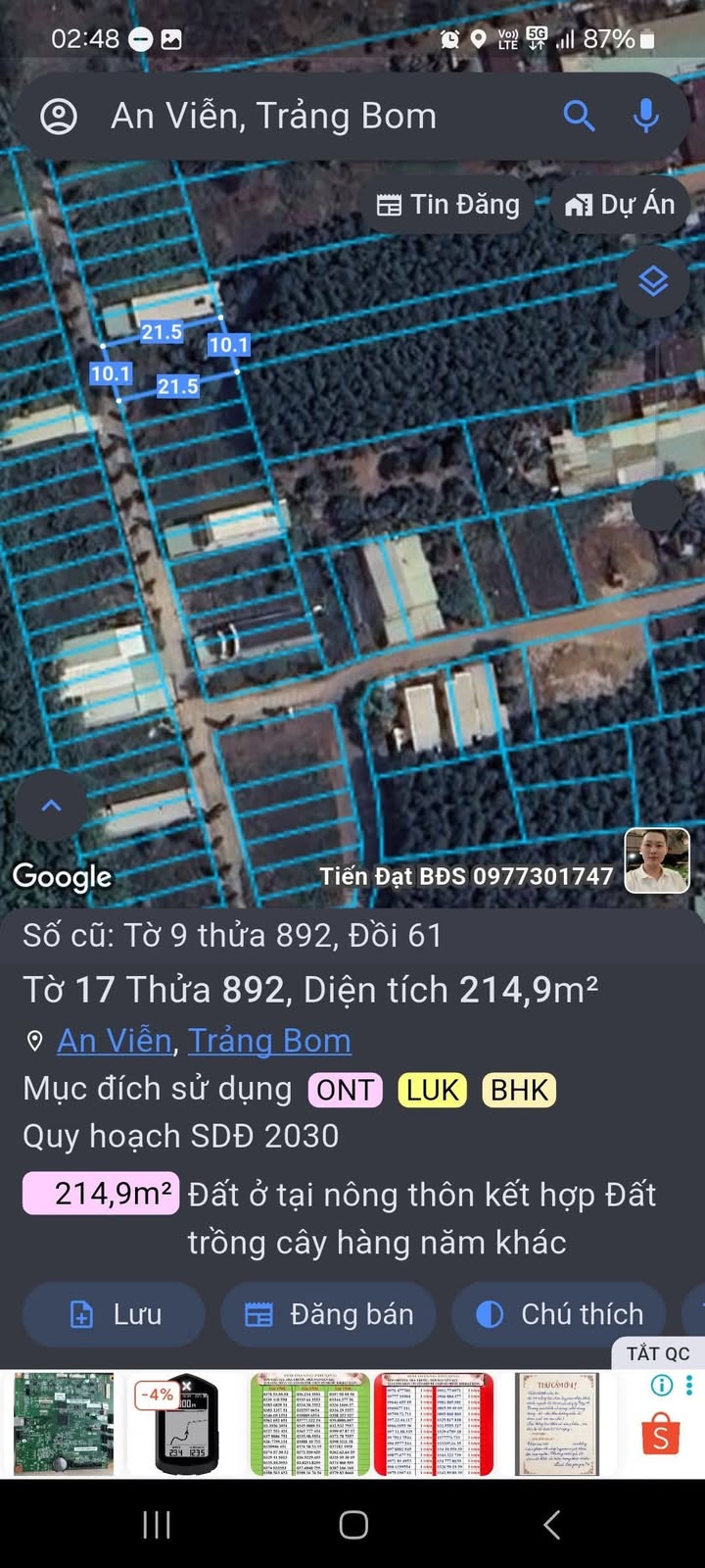 Đất nền An Viễn Trảng Bom 160m² giá 1 tỷ - Cơ hội đầu tư tuyệt vời!