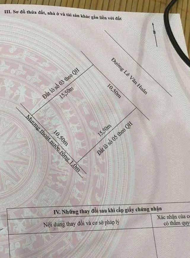 Bán đất kinh doanh mặt tiền Lê Văn Huân, 162m² giá 5.5 tỷ - Cơ hội đầu tư tuyệt vời!