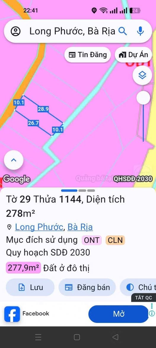 Đất nền Long Phước Bà Rịa 330m² giá chỉ 1.61 tỷ - Mặt tiền đường nhựa rộng
