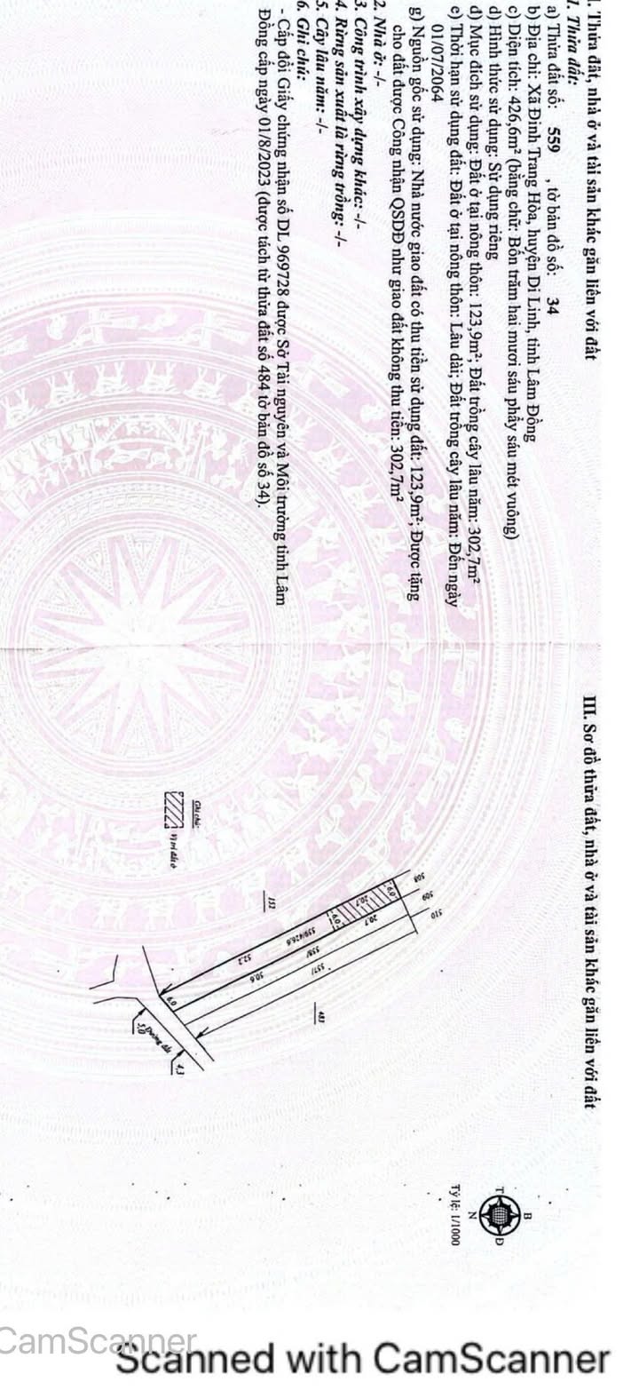 Đất nghỉ dưỡng Đinh Trang Hoà, Di Linh 426.6m² giá 5.5 tỷ - Cơ hội đầu tư tuyệt vời!