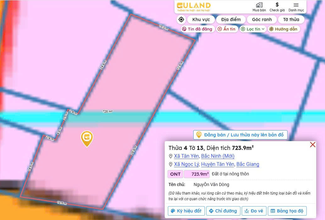 Đất nền Ngọc Lý, Tân Yên, 723.9m² giá 5.5 tỷ - Pháp lý rõ ràng, thuận tiện kinh doanh!