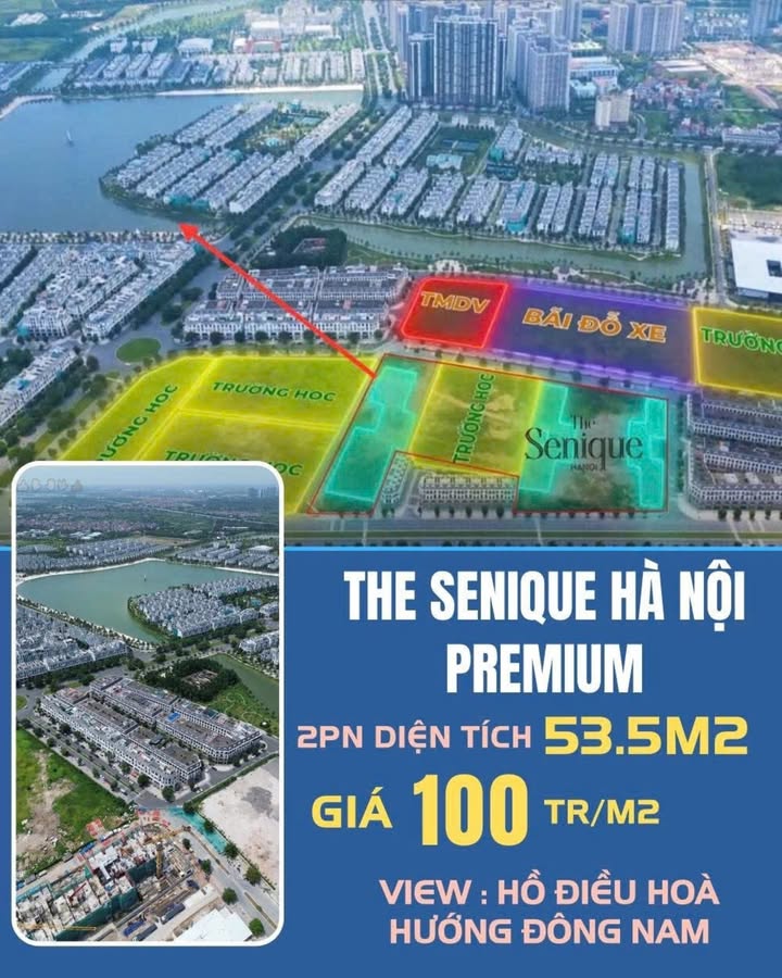 Căn hộ 2 phòng ngủ Senique Premier Gia Lâm 53.5m² giá 300 triệu - Đầu tư sinh lời ngay!