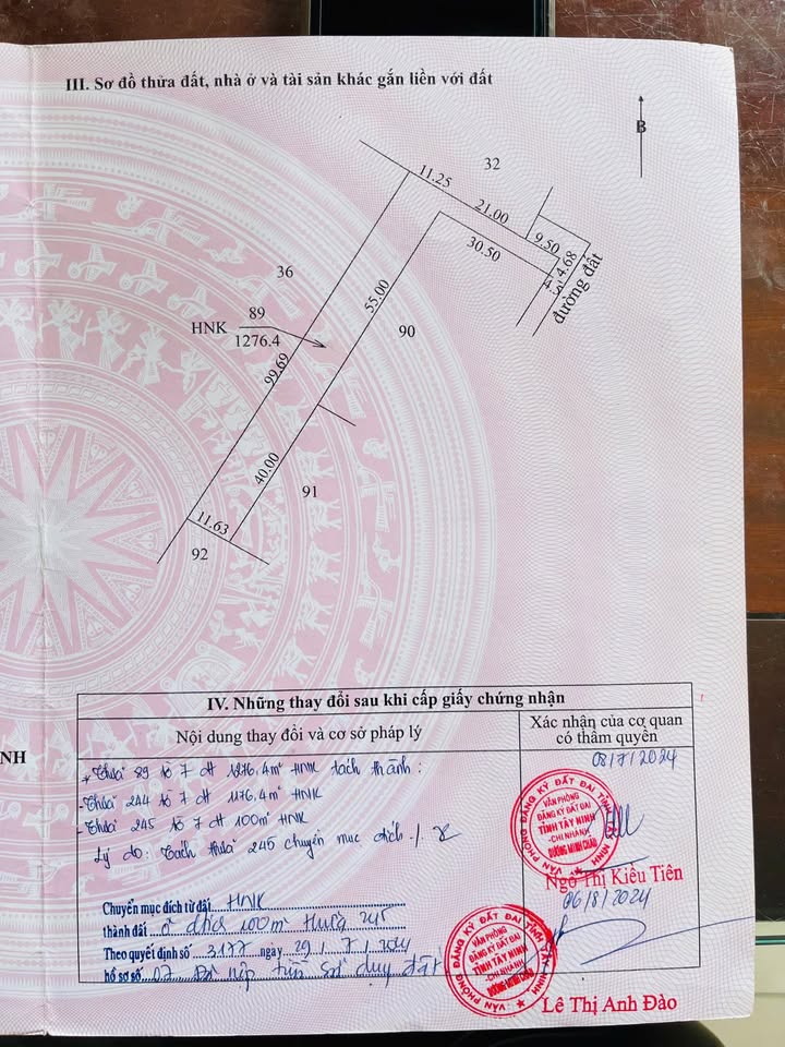 Đất nền chính chủ Phước Ninh, Dương Minh Châu 1276m² giá 1.4 tỷ - Pháp lý rõ ràng!