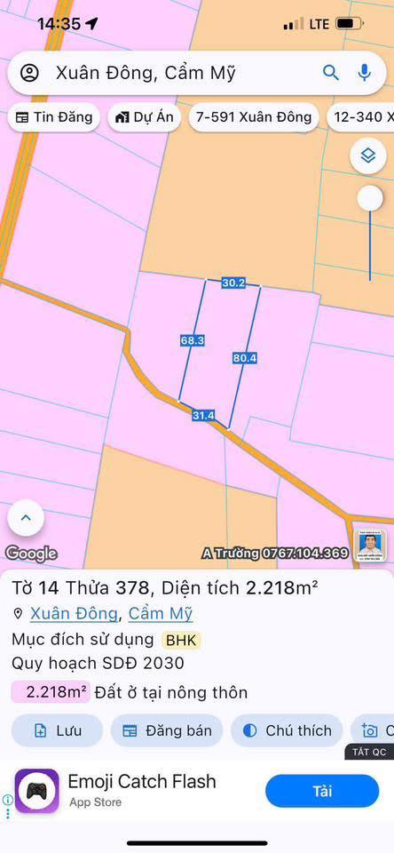 Đất nền Xuân Đông 8000m² giá 1.65 tỷ - Cơ hội đầu tư tuyệt vời!