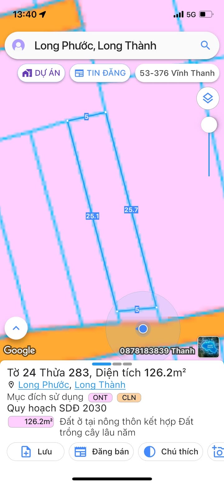 Đất thổ cư Long Phước 126m² giá 1 tỷ - Nhanh tay sở hữu!