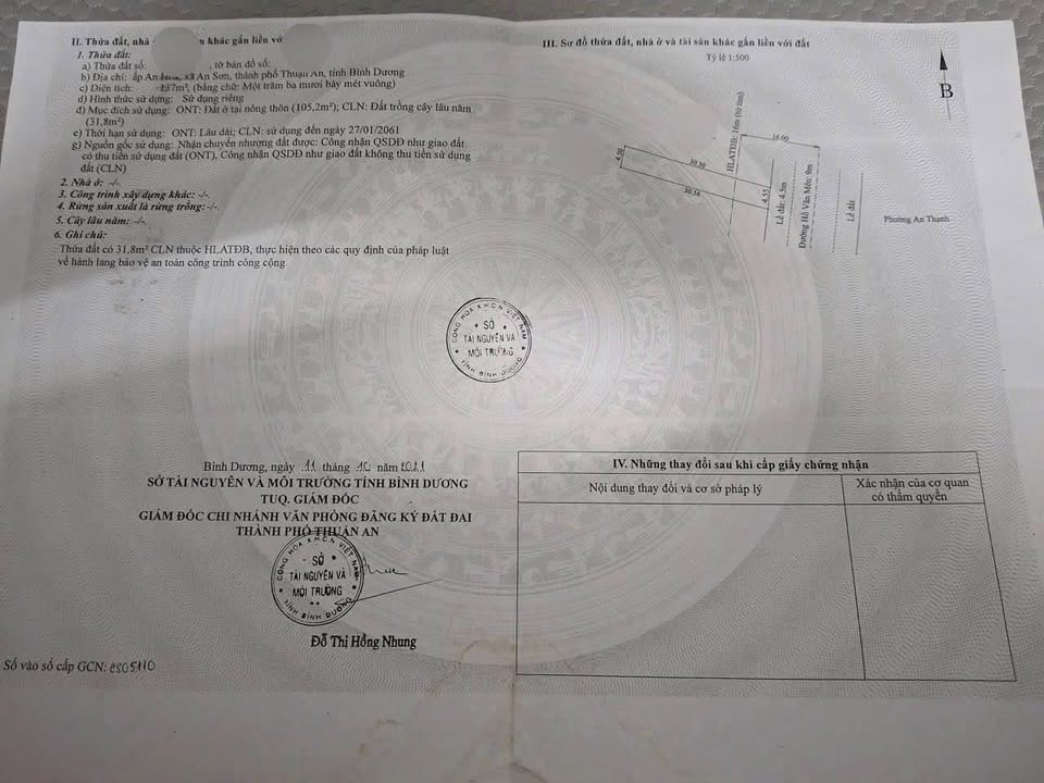 Nhà cấp 4 mặt tiền Hồ Văn Mên, Thuận An 137m² giá 4 tỷ - Hướng Đông Nam, sân xe hơi