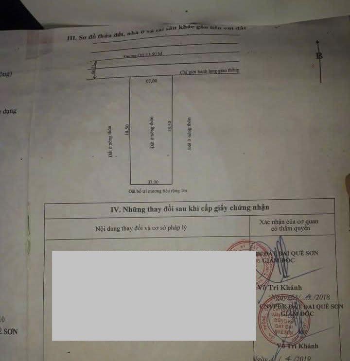 Đất nền 129,5m² Thị Trấn Hương An, Quế Sơn - Giá chỉ 1,15 tỷ, Thương lượng ngay!