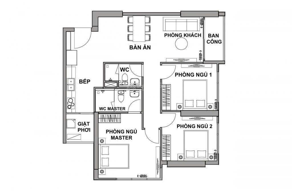 Căn hộ 3PN chung cư Rivana mặt tiền QL13, giá 8,9 triệu - Không thể bỏ lỡ!