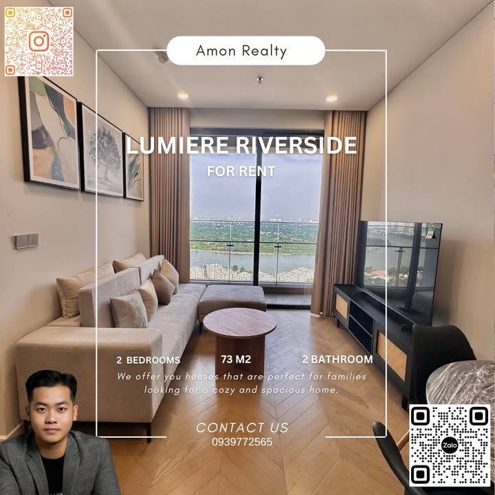 Căn hộ Lumiere Riverside quận 2 - 73m² giá 40 triệu - View sông tuyệt đẹp!