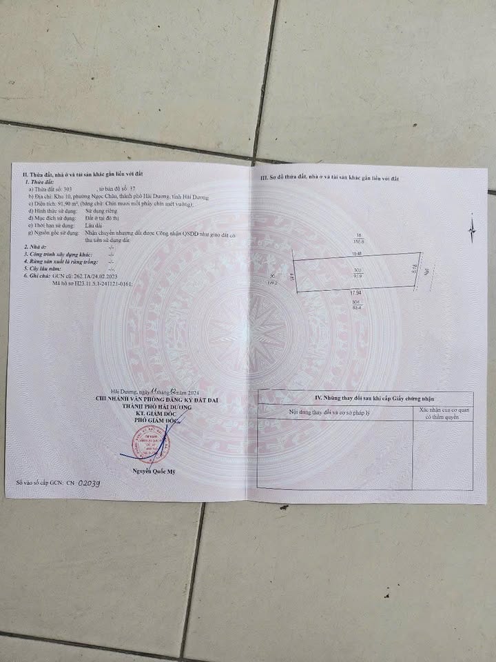 Đất nền Ngọc Châu, Hải Dương 91m² giá 1.8 tỷ - Hướng Đông, tiện lợi ô tô vào tận đất!