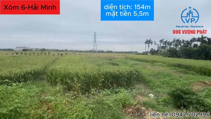 Lô đất 154m² tại xóm 6, Hải Minh - Giá siêu hợp lý, sổ đỏ chính chủ!
