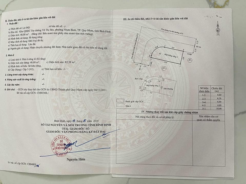 Nhà mặt tiền đường P, Quy Nhơn 48,88m² giá 2 tỷ - Chính chủ thương lượng!