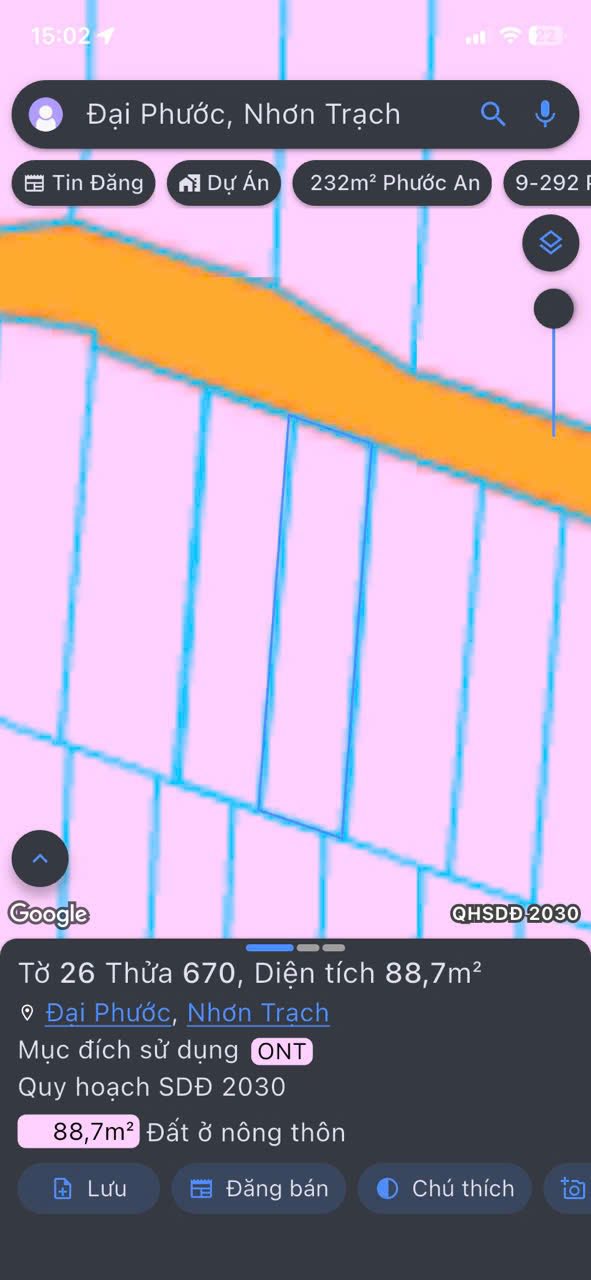 Đất thổ cư Đại Phước Nhơn Trạch 89m² giá 1.4 tỷ - Đường ô tô vào tận nơi!