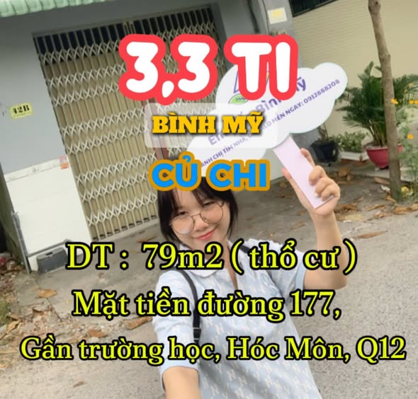 Nhà mặt tiền đường 177, xã Bình Mỹ, 76m² giá 3.3 tỷ - Vị trí đẹp, kinh doanh thuận lợi!